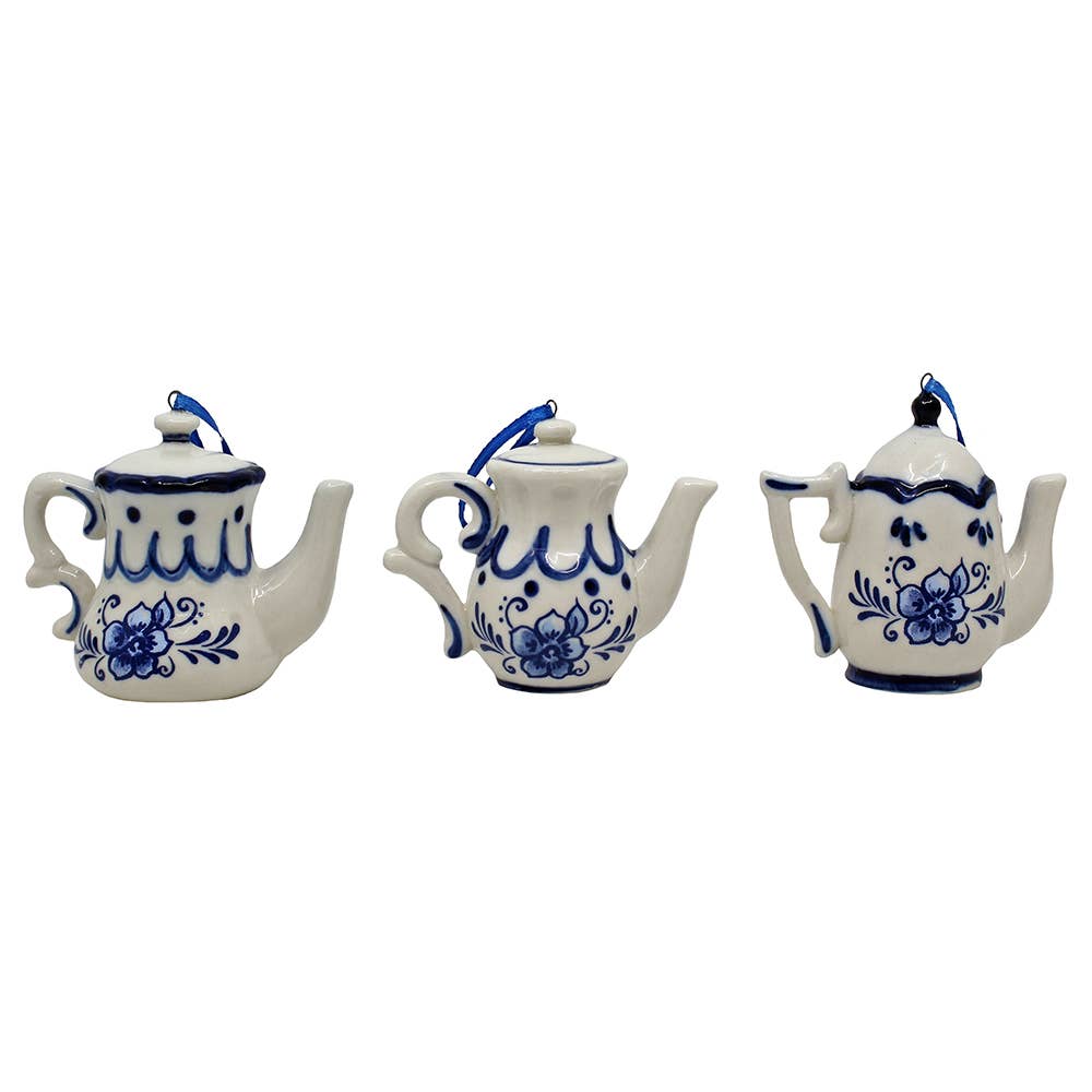 Delft Teapot Ornaments | Dutch Floral