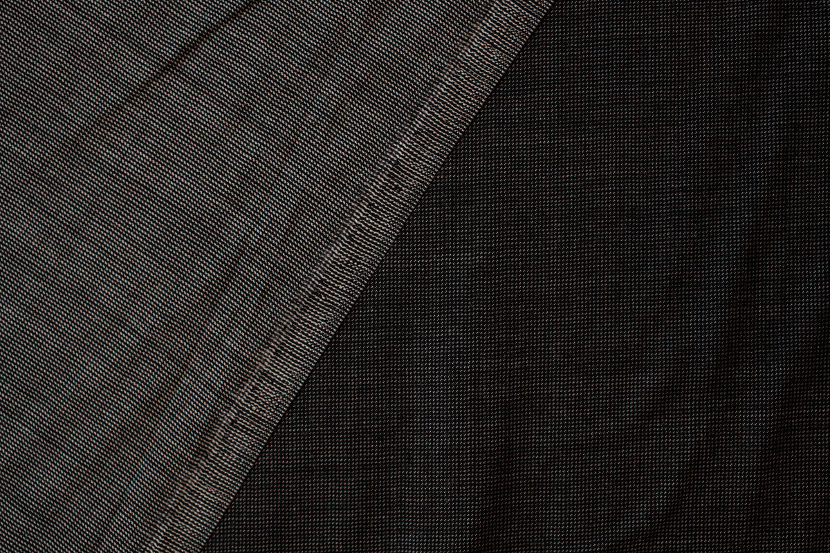 Black and Grey Reversible Wool Suiting