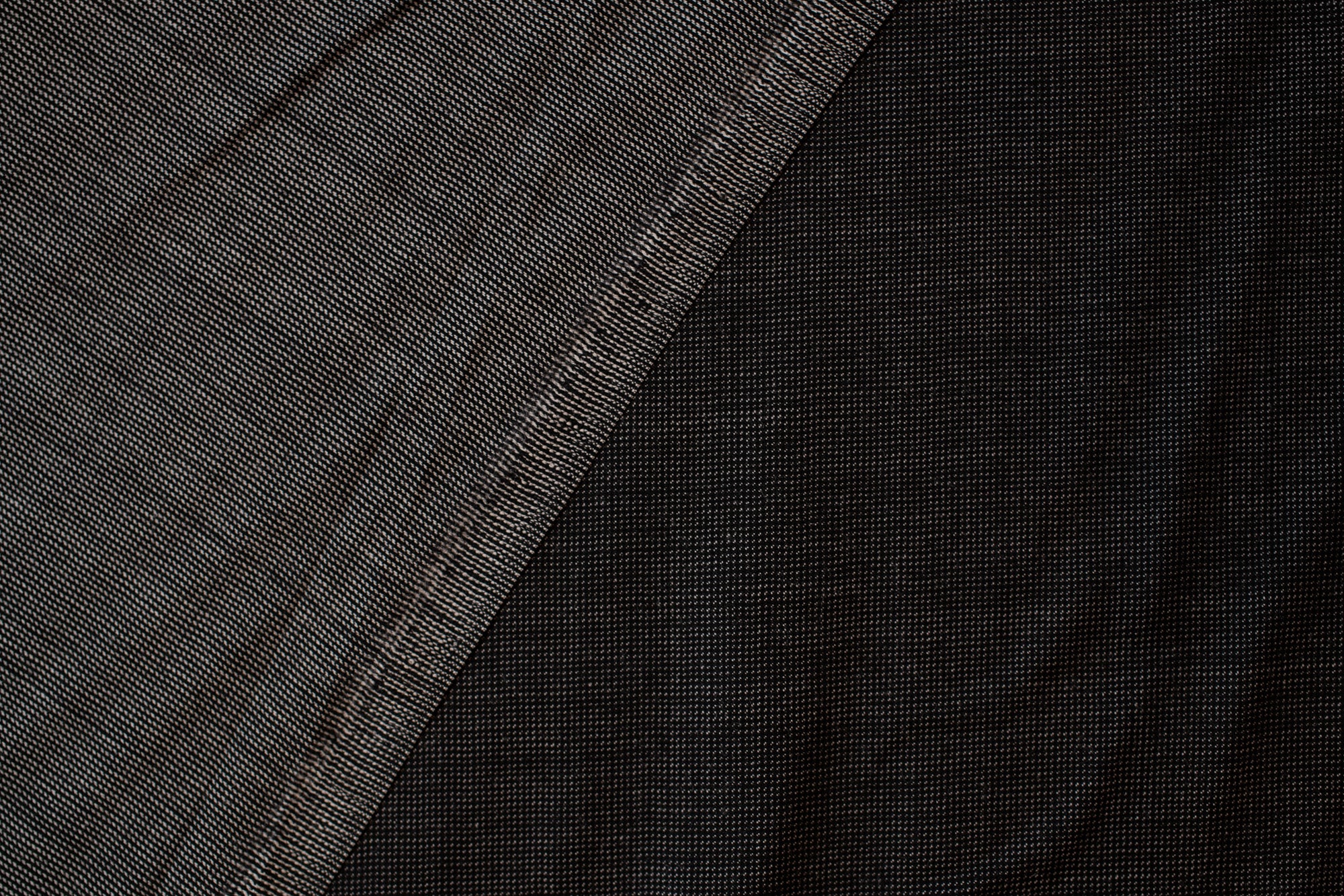 Black and Grey Reversible Wool Suiting