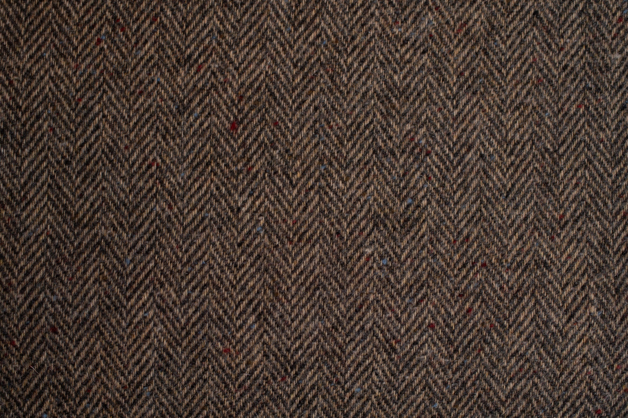 Brown and Tan Herringbone Wool Flannel