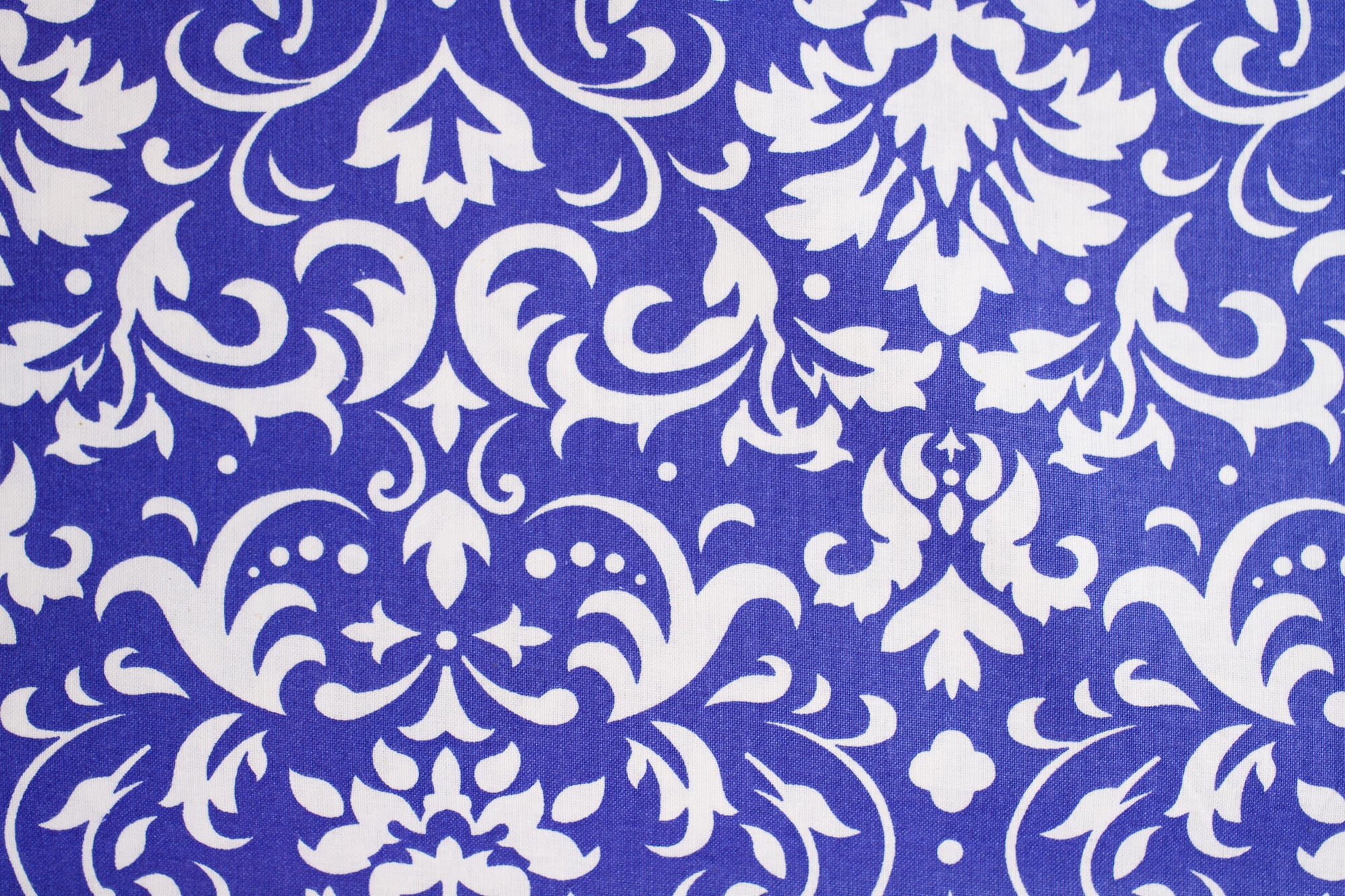 Indigo Damask Cotton