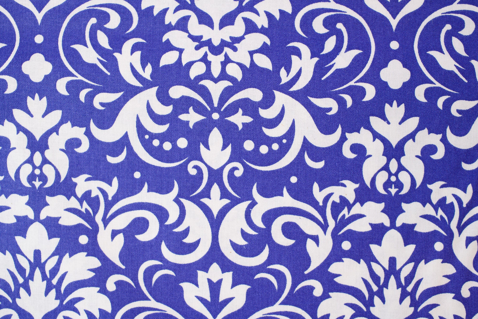 Indigo Damask Cotton