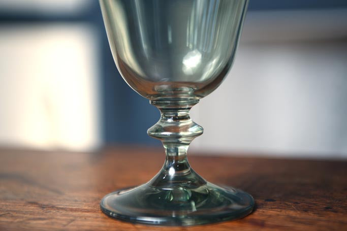 Smokey Green Wine Glass