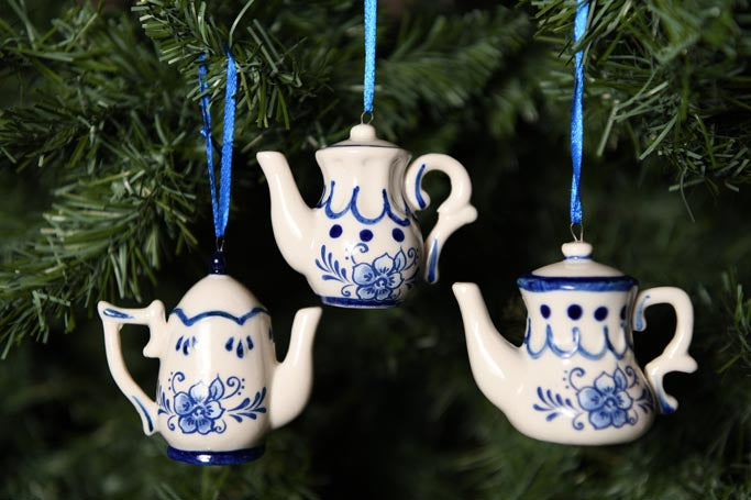 Delft Teapot Ornaments | Dutch Floral