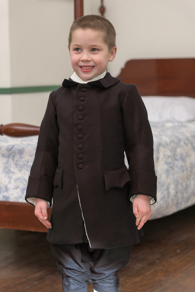 Boys Wool Frock Coat | Brown