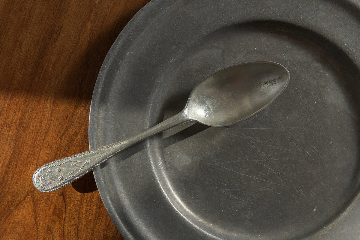 Bird&#39;s Nest Pewter Spoon