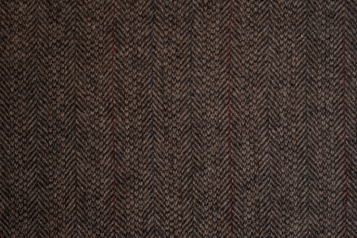 Pinstripped Herringbone Wool Flannel