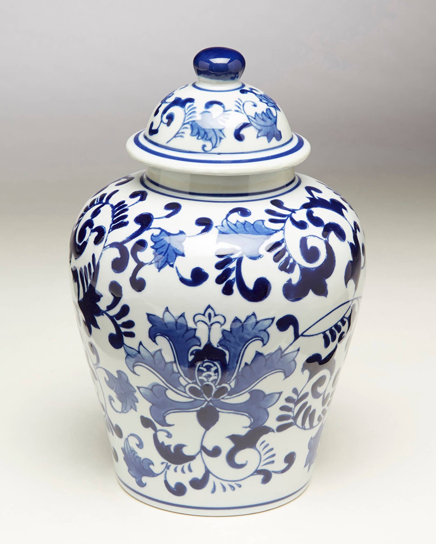 Blue and White Lilly Ginger Jar