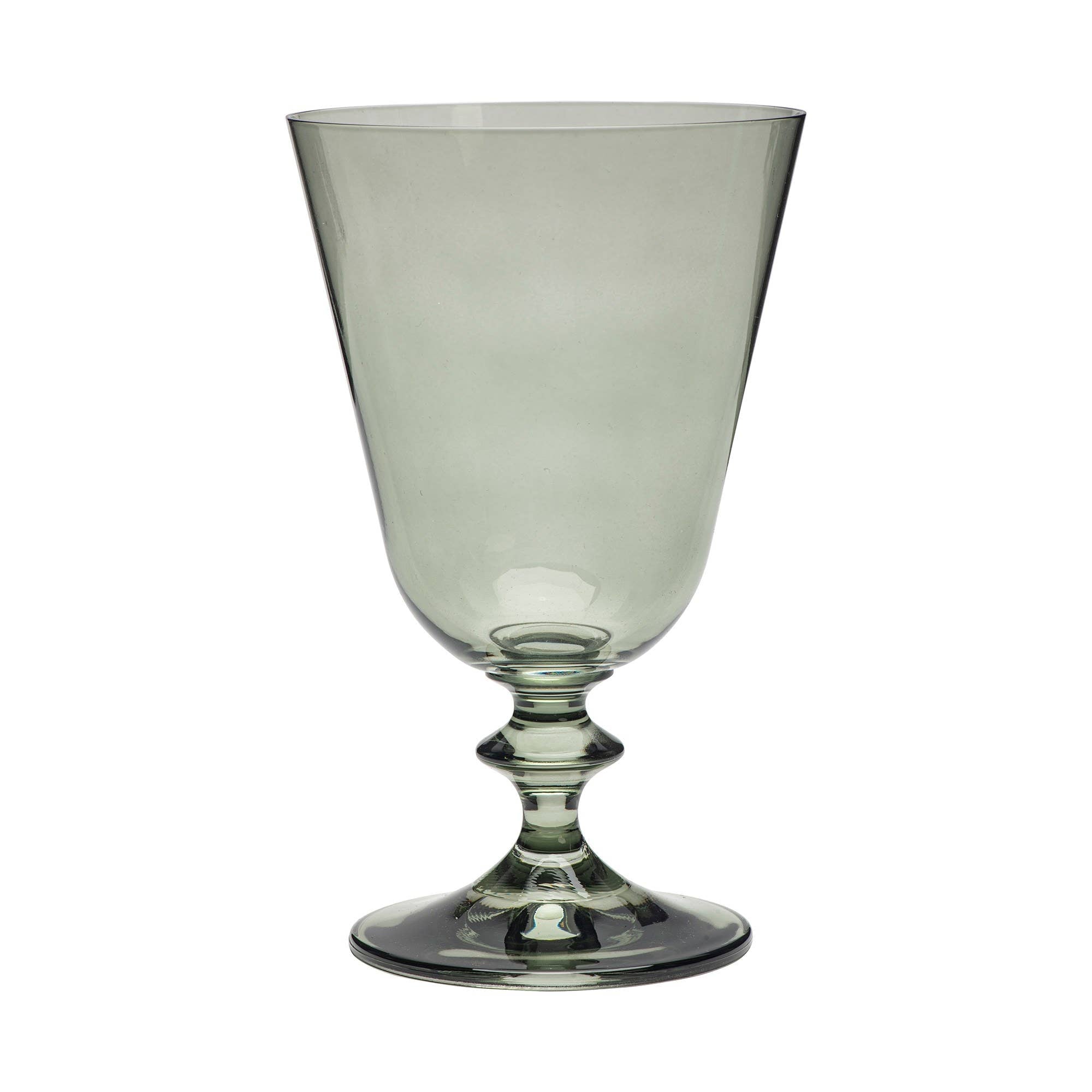 Smokey Green Wine Glass