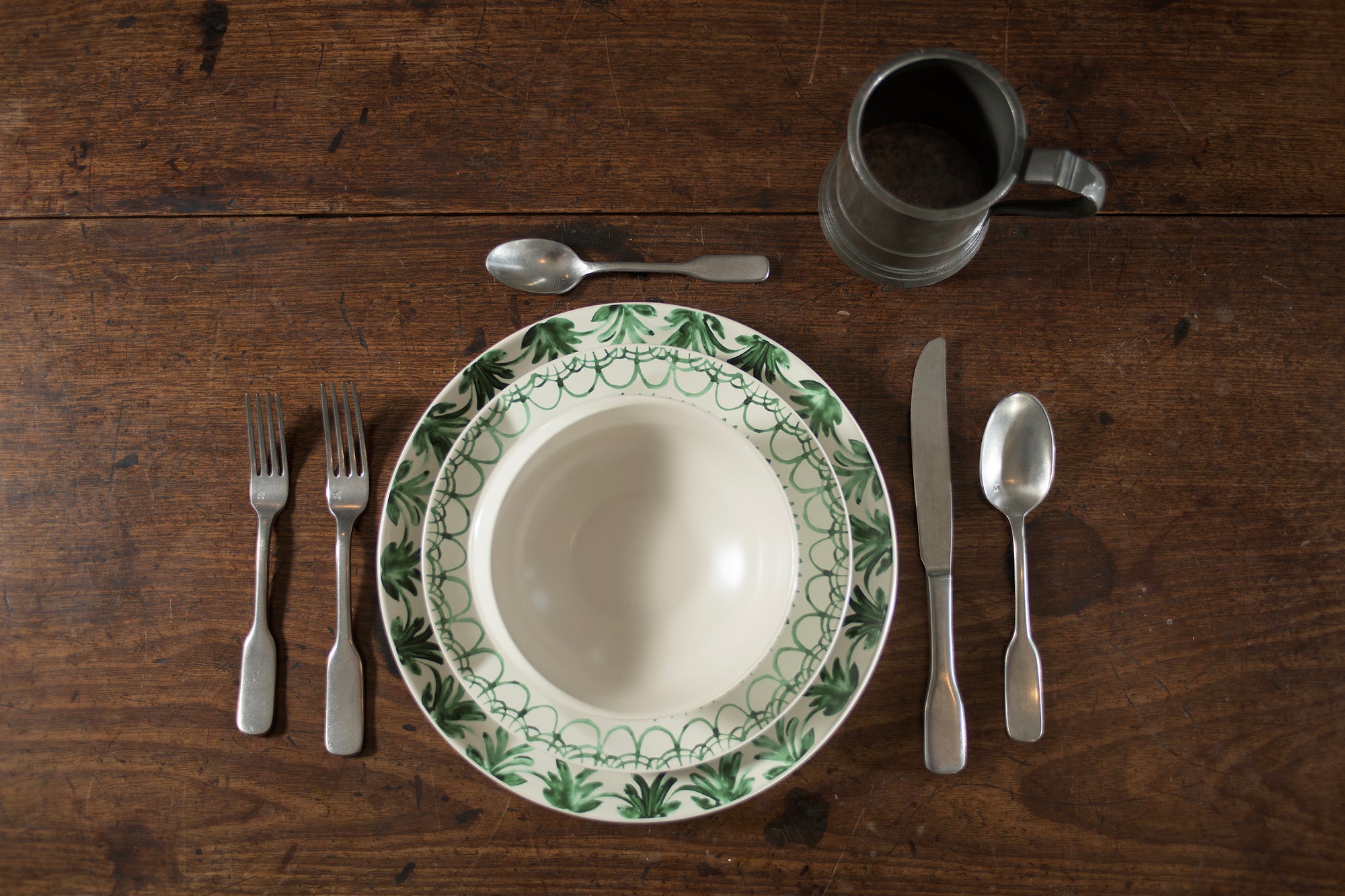 Delft Style 12 Piece Dinner Set | Green