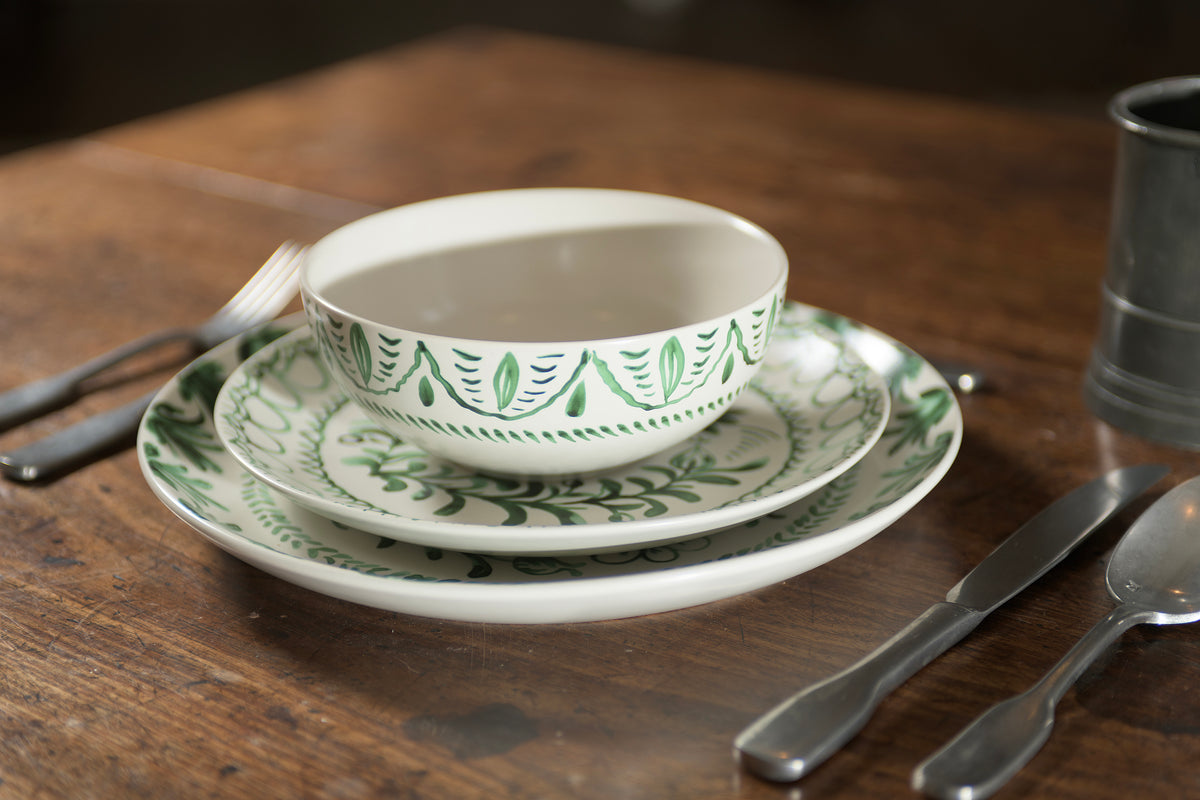 Delft Style 12 Piece Dinner Set | Green