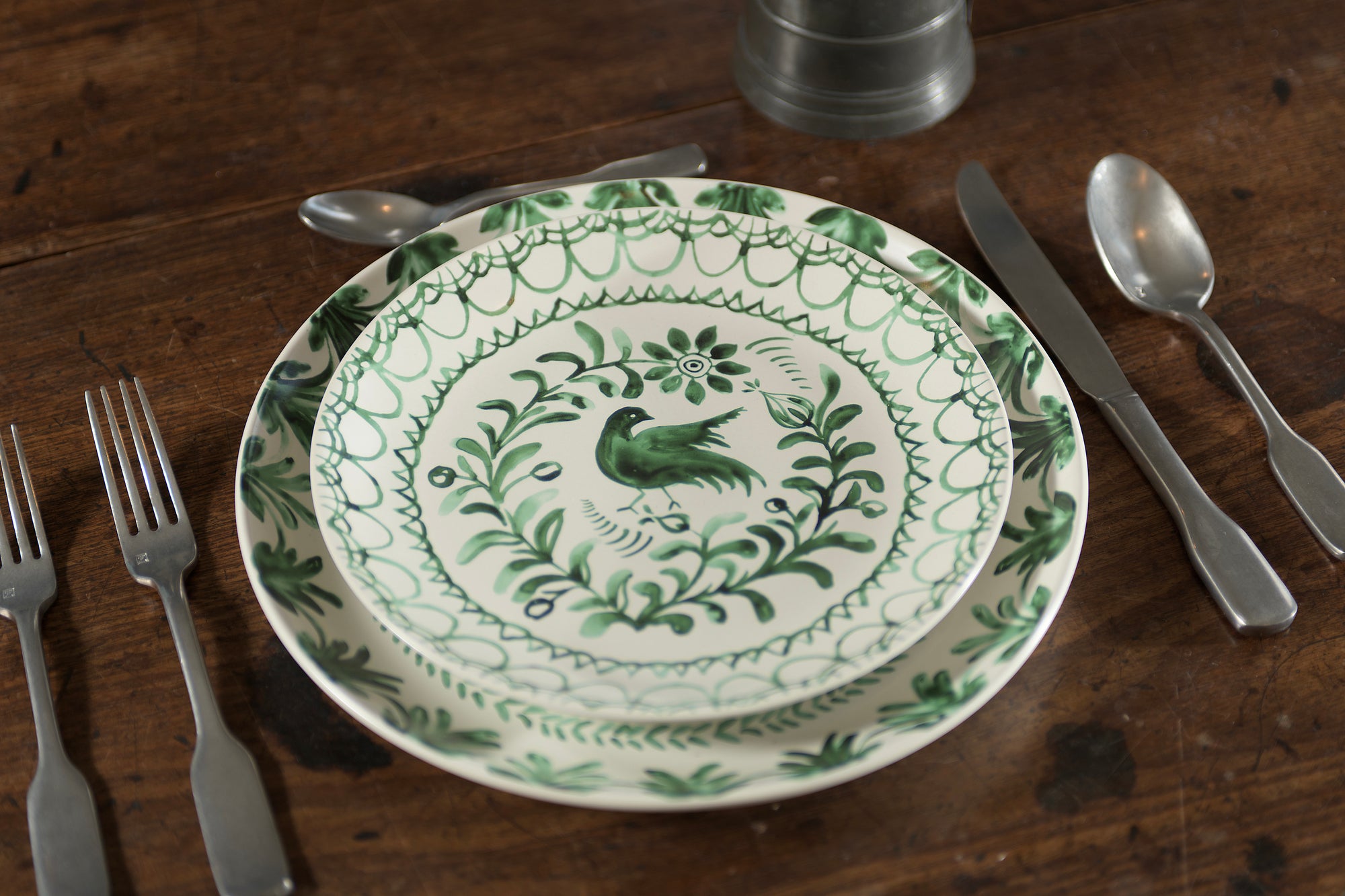 Delft Style 12 Piece Dinner Set | Green