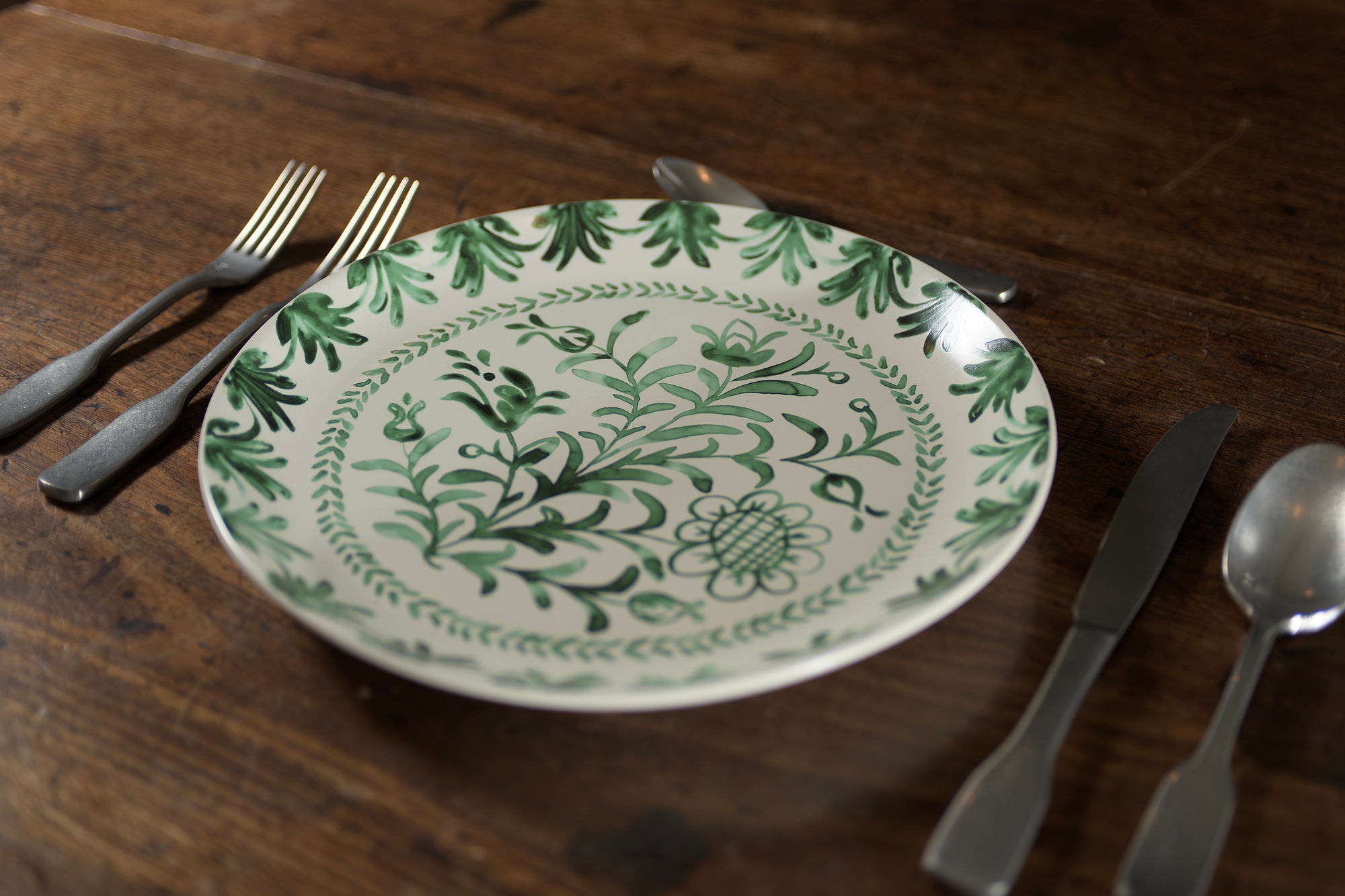 Delft Style 12 Piece Dinner Set | Green