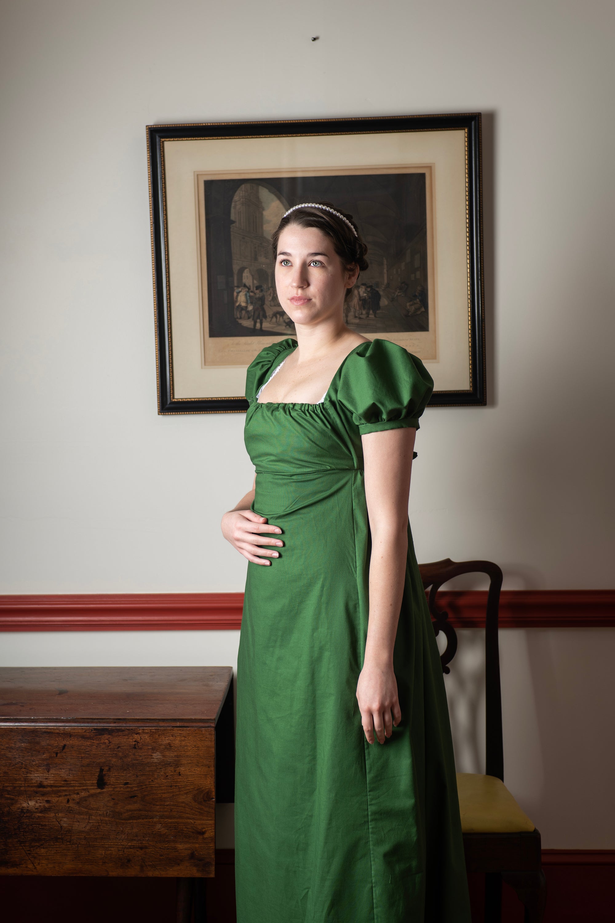 Emerald Green Short Sleeve | Regency Gown